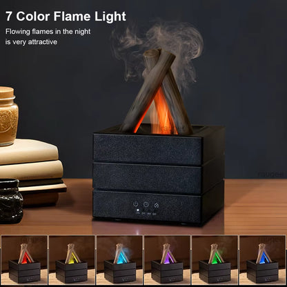 Aroma Diffuser USB Air Humidifier Colorful Flame Essential Oil Aromatherapy Diffuser Timing Air Humidifier with Remote Control