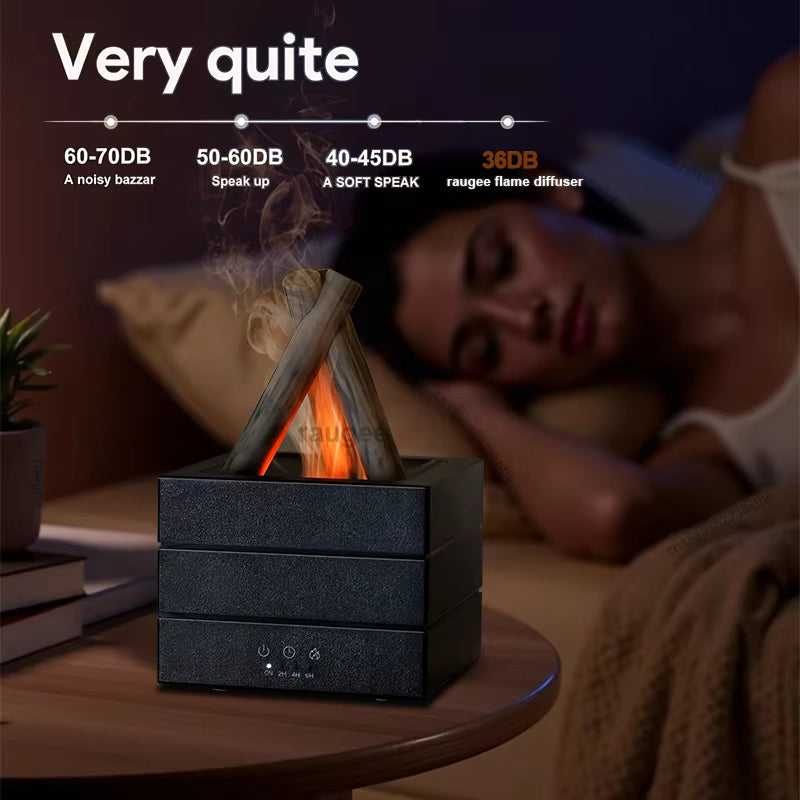 Aroma Diffuser USB Air Humidifier Colorful Flame Essential Oil Aromatherapy Diffuser Timing Air Humidifier with Remote Control