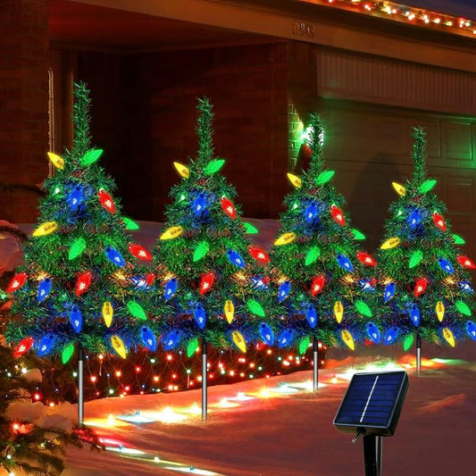 Solar Tree Lights with 80 Colorful Strawberry Bulbs - IPX4 Rated for Outdoor Patio and Garden Decorations for Festivals, Driveways, and Parties